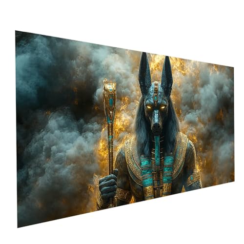 Diamond Painting Anubis, 5D DIY Malen Nach Zahlen Erwachsene mit Diamond 100 x 200 cm, Diamant Painting Bilder Wolke, Runden Strasssteine Stickerei Embroidery kit, für Deko Wohnzimmer Model-13632 von XELIETOO