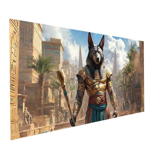 Diamond Painting Anubis, 5D DIY Malen Nach Zahlen Erwachsene mit Diamond 70 x 140 cm, Diamant Painting Bilder Ägypten, Runden Strasssteine Stickerei Embroidery kit, für Deko Wohnzimmer Model-07390 Diamond Painting Anubis, 5D DIY Malen Nach Zahlen Erwachsene mit Diamond 70 x 140 cm, Diamant Painting Bilder Ägypten, Runden Strasssteine Stickerei Embroidery kit, für Deko Wohnzimmer Model-07390 von XELIETOO