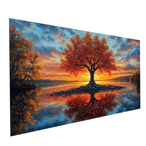 Diamond Painting Baum, 5D DIY Malen Nach Zahlen Erwachsene mit Diamond 30x60cm, Diamant Painting Bilder See, Runden Strasssteine Stickerei Embroidery kit, für Wandbilder Zimmer Deko Model-00250 Diamond Painting Baum, 5D DIY Malen Nach Zahlen Erwachsene mit Diamond 30x60cm, Diamant Painting Bilder See, Runden Strasssteine Stickerei Embroidery kit, für Wandbilder Zimmer Deko Model-00250 von XELIETOO