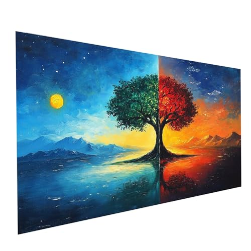 Diamond Painting Baum, 5D DIY Malen Nach Zahlen Erwachsene mit Diamond 70 x 140 cm, Diamant Painting Bilder Landschaft, Runden Strasssteine Stickerei Embroidery kit, für Zimmer Deko Model-01054 Diamond Painting Baum, 5D DIY Malen Nach Zahlen Erwachsene mit Diamond 70 x 140 cm, Diamant Painting Bilder Landschaft, Runden Strasssteine Stickerei Embroidery kit, für Zimmer Deko Model-01054 von XELIETOO
