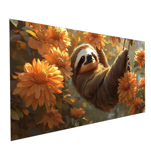Diamond Painting Blume, 5D DIY Malen Nach Zahlen Erwachsene mit Diamond 30 x 60 cm, Diamant Painting Bilder Faultier, Runden Strasssteine Stickerei Embroidery kit, für Deko Wohnzimmer Model-11226 von XELIETOO