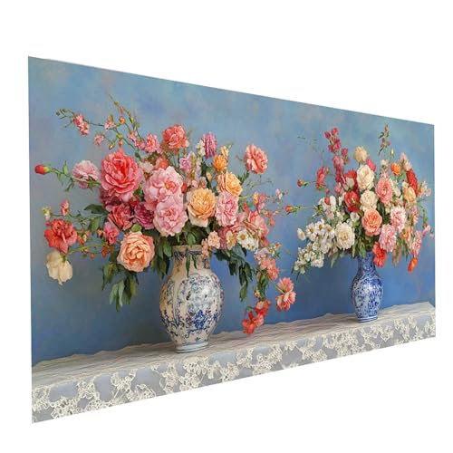 Diamond Painting Blume, 5D DIY Malen Nach Zahlen Erwachsene mit Diamond 70 x 140 cm, Diamant Painting Bilder Vase, Runden Strasssteine Stickerei Embroidery kit, für Wandbilder Zimmer Deko Model-05662 Diamond Painting Blume, 5D DIY Malen Nach Zahlen Erwachsene mit Diamond 70 x 140 cm, Diamant Painting Bilder Vase, Runden Strasssteine Stickerei Embroidery kit, für Wandbilder Zimmer Deko Model-05662 von XELIETOO