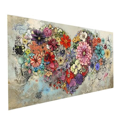 Diamond Painting Blume, 5D DIY Malen Nach Zahlen Erwachsene mit Diamond 80 x 160cm, Diamant Painting Bilder Herz, Square Strasssteine Stickerei Embroidery kit, für Wandbilder Zimmer Deko Model-01615 Diamond Painting Blume, 5D DIY Malen Nach Zahlen Erwachsene mit Diamond 80 x 160cm, Diamant Painting Bilder Herz, Square Strasssteine Stickerei Embroidery kit, für Wandbilder Zimmer Deko Model-01615 von XELIETOO