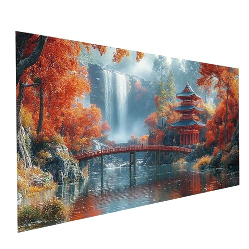 Diamond Painting Brücke, 5D DIY Malen Nach Zahlen Erwachsene mit Diamond 100 x 200 cm, Diamant Painting Bilder Wasserfall, Runden Strasssteine Stickerei Embroidery kit, für Zimmer Deko Model-01824 Diamond Painting Brücke, 5D DIY Malen Nach Zahlen Erwachsene mit Diamond 100 x 200 cm, Diamant Painting Bilder Wasserfall, Runden Strasssteine Stickerei Embroidery kit, für Zimmer Deko Model-01824 von XELIETOO