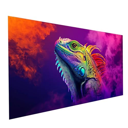 Diamond Painting Chamäleon, 5D DIY Malen Nach Zahlen Erwachsene mit Diamond 100 x 200cm, Diamant Painting Bilder Tier, Runden Strasssteine Stickerei Embroidery kit, für Deko Wohnzimmer Model-15680 von XELIETOO