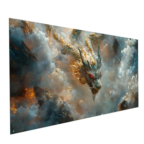 Diamond Painting Drachen, 5D DIY Malen Nach Zahlen Erwachsene mit Diamond 50x100cm, Diamant Painting Bilder Wolke, Square Strasssteine Stickerei Embroidery kit, für Wandbilder Zimmer Deko Model-07596 Diamond Painting Drachen, 5D DIY Malen Nach Zahlen Erwachsene mit Diamond 50x100cm, Diamant Painting Bilder Wolke, Square Strasssteine Stickerei Embroidery kit, für Wandbilder Zimmer Deko Model-07596 von XELIETOO