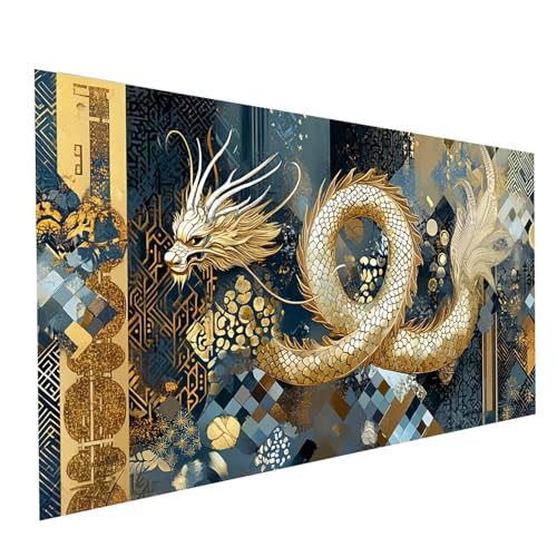 Diamond Painting Drachen, 5D DIY Malen Nach Zahlen Erwachsene mit Diamond 70 x 140cm, Diamant Painting Bilder Abstrakt, Square Strasssteine Stickerei Embroidery kit, für Zimmer Deko Model-01134 Diamond Painting Drachen, 5D DIY Malen Nach Zahlen Erwachsene mit Diamond 70 x 140cm, Diamant Painting Bilder Abstrakt, Square Strasssteine Stickerei Embroidery kit, für Zimmer Deko Model-01134 von XELIETOO