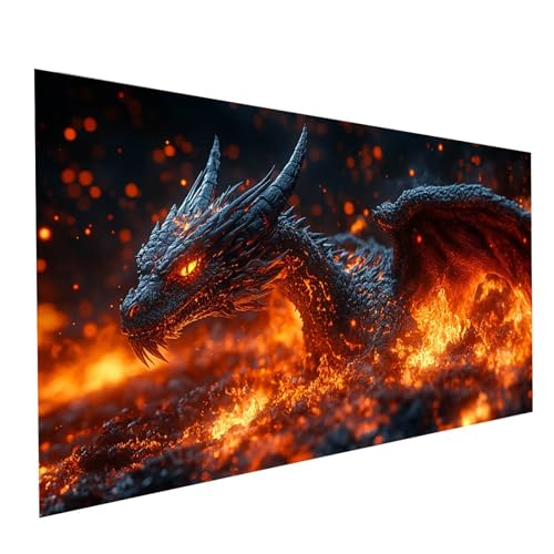 Diamond Painting Drachen, 5D DIY Malen Nach Zahlen Erwachsene mit Diamond 70 x 140cm, Diamant Painting Bilder Tier, Square Strasssteine Stickerei Embroidery kit, für Wandbilder Zimmer Deko Model-09774 von XELIETOO