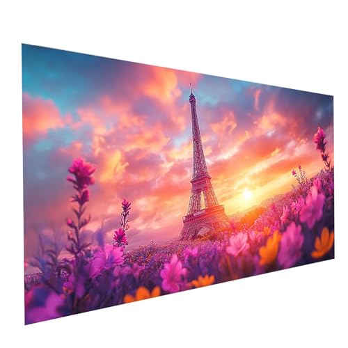 Diamond Painting Eiffelturm, 5D DIY Malen Nach Zahlen Erwachsene mit Diamond 30x60cm, Diamant Painting Bilder Sonnenuntergang, Square Strasssteine Stickerei Embroidery kit, für Zimmer Deko Model15050 von XELIETOO