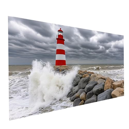 Diamond Painting Erwachsene Leuchtturm Runden Volldiamant Malen Nach Zahlen Landschaft, Diamant Strasssteine DIY Set mit Diamond Painting Zubehör, Bastelset Erwachsene Room Decor 140x70cm Model-07446 Diamond Painting Erwachsene Leuchtturm Runden Volldiamant Malen Nach Zahlen Landschaft, Diamant Strasssteine DIY Set mit Diamond Painting Zubehör, Bastelset Erwachsene Room Decor 140x70cm Model-07446 von XELIETOO
