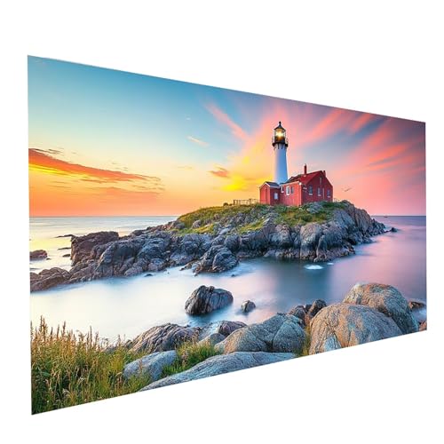 Diamond Painting Erwachsene Leuchtturm Runden Volldiamant Malen Nach Zahlen Landschaft, Diamant Strasssteine DIY Set mit Diamond Painting Zubehör, Bastelset Erwachsene Room Decor 160x80cm Model-05815 Diamond Painting Erwachsene Leuchtturm Runden Volldiamant Malen Nach Zahlen Landschaft, Diamant Strasssteine DIY Set mit Diamond Painting Zubehör, Bastelset Erwachsene Room Decor 160x80cm Model-05815 von XELIETOO