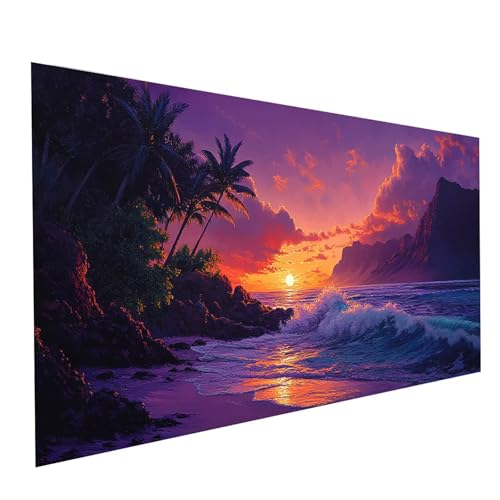 Diamond Painting Erwachsene Sonnenuntergang Square Volldiamant Malen Nach Zahlen Strand, Diamant Strasssteine DIY Set mit Diamond Painting Zubehör, Bastelset Erwachsene Room Decor 140x70cm Model-05318 von XELIETOO