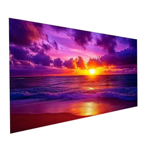 Diamond Painting Erwachsene Sonnenuntergang Square Volldiamant Malen Nach Zahlen Strand, Diamant Strasssteine DIY Set mit Diamond Painting Zubehör, Bastelset Erwachsene Room Decor 160x80cm Model-05735 von XELIETOO