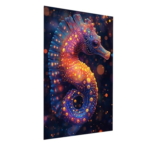 Diamond Painting Erwachsene Tier Square Volldiamant Malen Nach Zahlen SeeHorsechen, Diamant Strasssteine DIY set mit Diamond Painting Zubehör, Bastelset Erwachsene für Zimmer Deko 60x85CM Model-15283 von XELIETOO