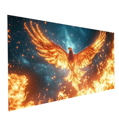 Diamond Painting Flamme, 5D DIY Malen Nach Zahlen Erwachsene mit Diamond 60x120cm, Diamant Painting Bilder Phönix, Runden Strasssteine Stickerei Embroidery kit, für Wandbilder Zimmer Deko Model-06877 von XELIETOO
