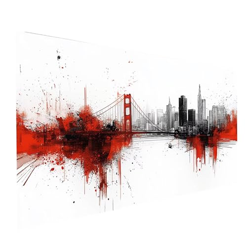 Diamond Painting Golden Gate Bridge, 5D DIY Malen Nach Zahlen Erwachsene mit Diamond 100x200cm, Diamant Painting Bilder Stadt, Square Strasssteine Stickerei Embroidery kit, für Zimmer Deko Model-15088 von XELIETOO