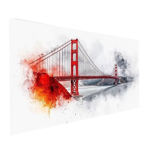 Diamond Painting Golden Gate Bridge, 5D DIY Malen Nach Zahlen Erwachsene mit Diamond 50x100cm, Diamant Painting Bilder Landschaft, Runden Strasssteine Stickerei Embroidery kit, Room Decor Model-09372 Diamond Painting Golden Gate Bridge, 5D DIY Malen Nach Zahlen Erwachsene mit Diamond 50x100cm, Diamant Painting Bilder Landschaft, Runden Strasssteine Stickerei Embroidery kit, Room Decor Model-09372 von XELIETOO