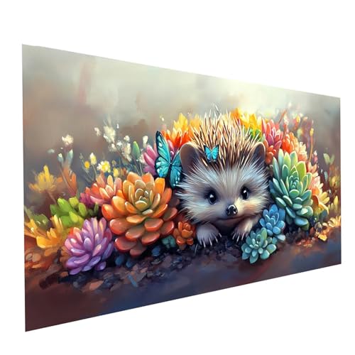 Diamond Painting Igel, 5D DIY Malen Nach Zahlen Erwachsene mit Diamond 80 x 160cm, Diamant Painting Bilder Tier, Runden Strasssteine Stickerei Embroidery kit, für Wandbilder Zimmer Deko Model-09919 von XELIETOO