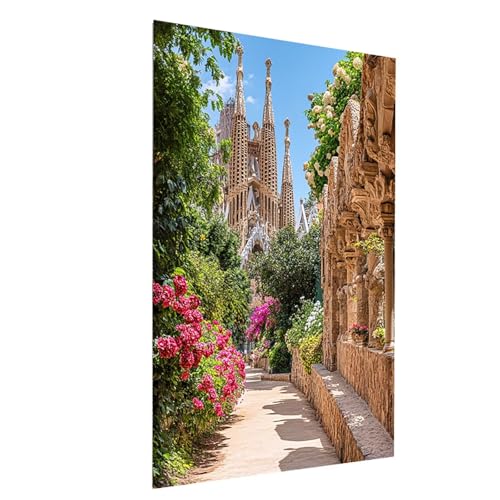 Diamond Painting Kathedrale Sagrada Familia, DIY Malen Nach Zahlen Erwachsene mit Diamond, Diamant Painting Bilder Blume, Square Strasssteine Stickerei Embroidery kit, Wanddeko 100 x 150cm Model-10824 von XELIETOO