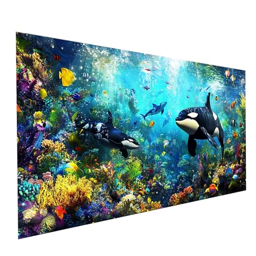 Diamond Painting Killerwal, 5D DIY Malen Nach Zahlen Erwachsene mit Diamond 70 x 140 cm, Diamant Painting Bilder Fisch, Runden Strasssteine Stickerei Embroidery kit, für Zimmer Deko Model-00574 Diamond Painting Killerwal, 5D DIY Malen Nach Zahlen Erwachsene mit Diamond 70 x 140 cm, Diamant Painting Bilder Fisch, Runden Strasssteine Stickerei Embroidery kit, für Zimmer Deko Model-00574 von XELIETOO