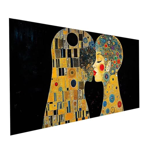 Diamond Painting Kuss, 5D DIY Malen Nach Zahlen Erwachsene mit Diamond 100 x 200 cm, Diamant Painting Bilder Abstrakt, Square Strasssteine Stickerei Embroidery kit, für Deko Wohnzimmer Model-15120 von XELIETOO