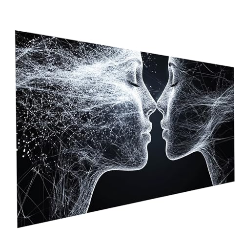 Diamond Painting Kuss, 5D DIY Malen Nach Zahlen Erwachsene mit Diamond 80x160cm, Diamant Painting Bilder Abstrakt, Square Strasssteine Stickerei Embroidery kit, für Wandbilder Zimmer Deko Model-05679 von XELIETOO