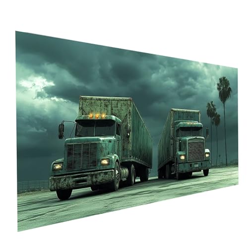 Diamond Painting LKW, 5D DIY Malen Nach Zahlen Erwachsene mit Diamond 40 x 80cm, Diamant Painting Bilder Wolke, Square Strasssteine Stickerei Embroidery kit, für Wandbilder Zimmer Deko Model-08235 von XELIETOO