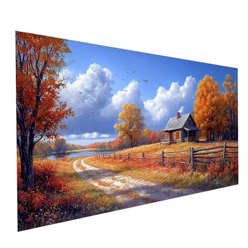 Diamond Painting Landschaft, 5D DIY Malen Nach Zahlen Erwachsene mit Diamond 40 x 80 cm, Diamant Painting Bilder Baum, Square Strasssteine Stickerei Embroidery kit, für Deko Wohnzimmer Model-10219 von XELIETOO
