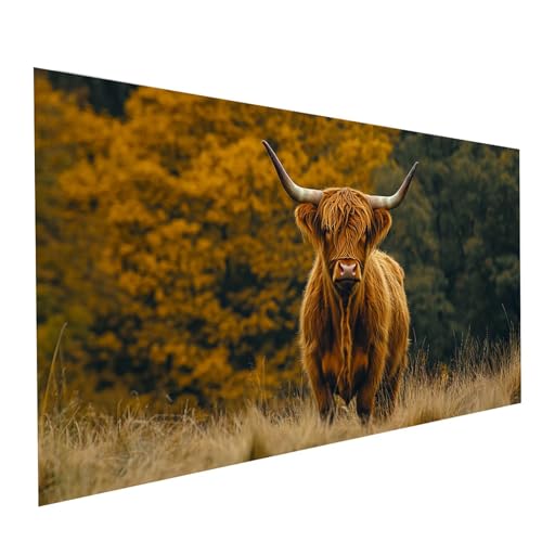 Diamond Painting Landschaft, 5D DIY Malen Nach Zahlen Erwachsene mit Diamond 40 x 80cm, Diamant Painting Bilder Ochse, Square Strasssteine Stickerei Embroidery kit, für Deko Wohnzimmer Model-08427 von XELIETOO