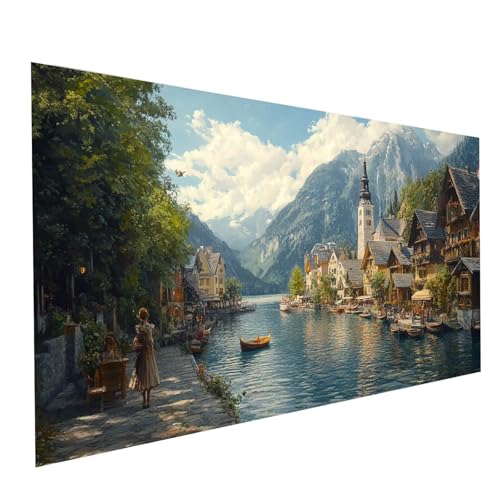 Diamond Painting Landschaft, 5D DIY Malen Nach Zahlen Erwachsene mit Diamond 50x100cm, Diamant Painting Bilder Wasserstadt, Square Strasssteine Stickerei Embroidery kit, für Zimmer Deko Model-06348 Diamond Painting Landschaft, 5D DIY Malen Nach Zahlen Erwachsene mit Diamond 50x100cm, Diamant Painting Bilder Wasserstadt, Square Strasssteine Stickerei Embroidery kit, für Zimmer Deko Model-06348 von XELIETOO