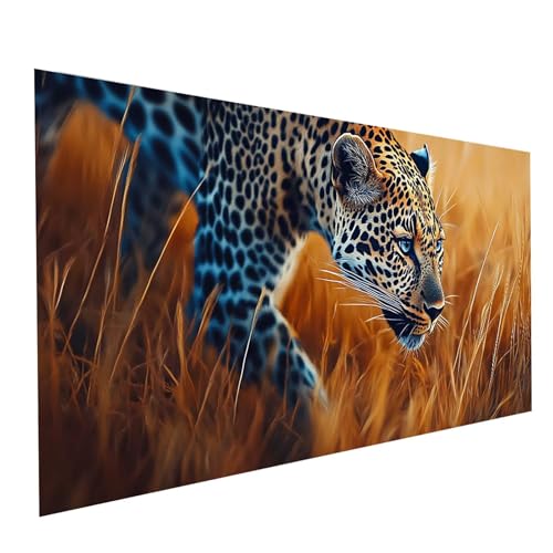 Diamond Painting Leopard, 5D DIY Malen Nach Zahlen Erwachsene mit Diamond 30 x 60 cm, Diamant Painting Bilder Landschaft, Runden Strasssteine Stickerei Embroidery kit, für Zimmer Deko Model-08346 von XELIETOO