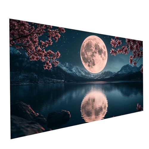 Diamond Painting Mond, 5D DIY Malen Nach Zahlen Erwachsene mit Diamond 50x100cm, Diamant Painting Bilder Landschaft, Runden Strasssteine Stickerei Embroidery kit, für Wandbilder Zimmer Deko Model08508 von XELIETOO