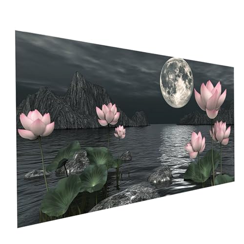Diamond Painting Mond, 5D DIY Malen Nach Zahlen Erwachsene mit Diamond 80 x 160 cm, Diamant Painting Bilder Blume, Runden Strasssteine Stickerei Embroidery kit, für Wandbilder Zimmer Deko Model-09791 von XELIETOO