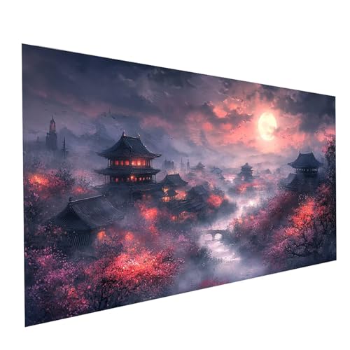 Diamond Painting Mond, 5D DIY Malen Nach Zahlen Erwachsene mit Diamond 80 x 160cm, Diamant Painting Bilder Landschaft, Runden Strasssteine Stickerei Embroidery kit, für Deko Wohnzimmer Model-06751 Diamond Painting Mond, 5D DIY Malen Nach Zahlen Erwachsene mit Diamond 80 x 160cm, Diamant Painting Bilder Landschaft, Runden Strasssteine Stickerei Embroidery kit, für Deko Wohnzimmer Model-06751 von XELIETOO