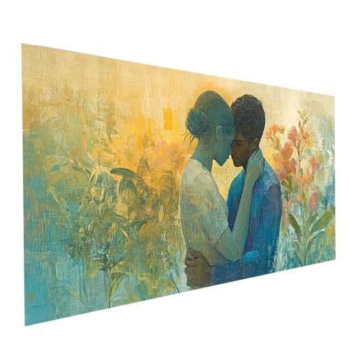 Diamond Painting Paar, 5D DIY Malen Nach Zahlen Erwachsene mit Diamond 70 x 140 cm, Diamant Painting Bilder Kuss, Runden Strasssteine Stickerei Embroidery kit, für Wandbilder Zimmer Deko Model-05566 von XELIETOO