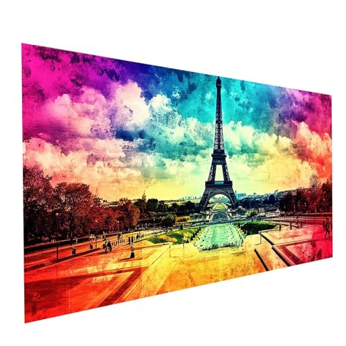 Diamond Painting Paris, 5D DIY Malen Nach Zahlen Erwachsene mit Diamond 50 x 100cm, Diamant Painting Bilder Landschaft, Runden Strasssteine Stickerei Embroidery kit, für Zimmer Deko Model-10300 von XELIETOO