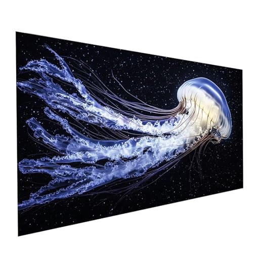 Diamond Painting Qualle, 5D DIY Malen Nach Zahlen Erwachsene mit Diamond 70 x 140cm, Diamant Painting Bilder Tier, Square Strasssteine Stickerei Embroidery kit, für Wandbilder Zimmer Deko Model-06318 von XELIETOO