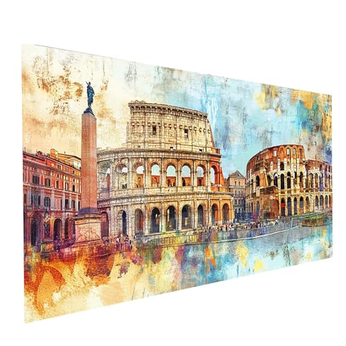Diamond Painting Rom, 5D DIY Malen Nach Zahlen Erwachsene mit Diamond 70 x 140cm, Diamant Painting Bilder Landschaft, Square Strasssteine Stickerei Embroidery kit, für Deko Wohnzimmer Model-00654 Diamond Painting Rom, 5D DIY Malen Nach Zahlen Erwachsene mit Diamond 70 x 140cm, Diamant Painting Bilder Landschaft, Square Strasssteine Stickerei Embroidery kit, für Deko Wohnzimmer Model-00654 von XELIETOO