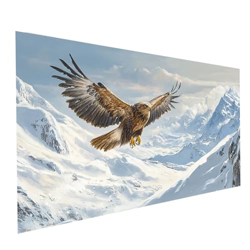 Diamond Painting Schneeberg, 5D DIY Malen Nach Zahlen Erwachsene mit Diamond 40 x 80 cm, Diamant Painting Bilder Adler, Runden Strasssteine Stickerei Embroidery kit, für Zimmer Deko Model-08251 von XELIETOO