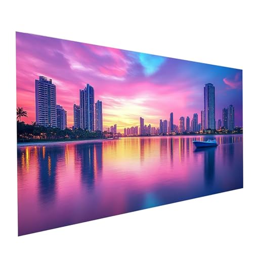 Diamond Painting Stadt, 5D DIY Malen Nach Zahlen Erwachsene mit Diamond 50 x 100 cm, Diamant Painting Bilder Meerblick, Square Strasssteine Stickerei Embroidery kit, für Zimmer Deko Model-08396 Diamond Painting Stadt, 5D DIY Malen Nach Zahlen Erwachsene mit Diamond 50 x 100 cm, Diamant Painting Bilder Meerblick, Square Strasssteine Stickerei Embroidery kit, für Zimmer Deko Model-08396 von XELIETOO
