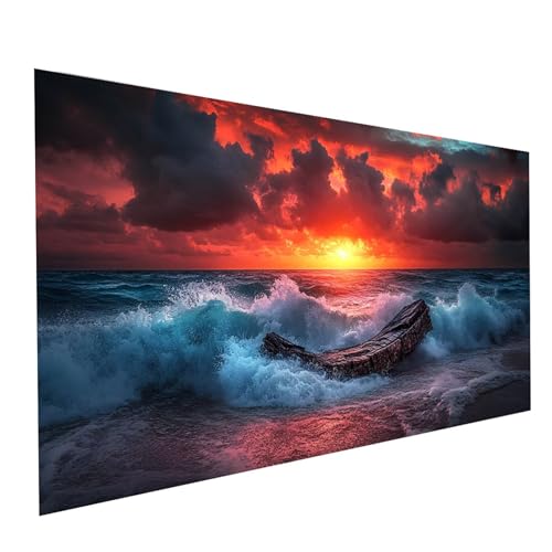 Diamond Painting Strand, 5D DIY Malen Nach Zahlen Erwachsene mit Diamond 40 x 80cm, Diamant Painting Bilder Sonnenuntergang, Runden Strasssteine Stickerei Embroidery kit, für Zimmer Deko Model-07515 Diamond Painting Strand, 5D DIY Malen Nach Zahlen Erwachsene mit Diamond 40 x 80cm, Diamant Painting Bilder Sonnenuntergang, Runden Strasssteine Stickerei Embroidery kit, für Zimmer Deko Model-07515 von XELIETOO