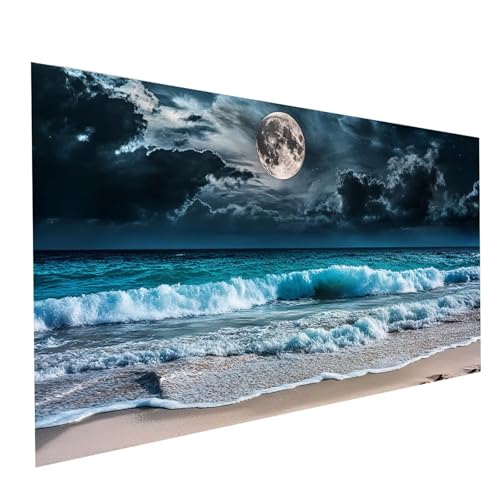 Diamond Painting Strand, 5D DIY Malen Nach Zahlen Erwachsene mit Diamond 50 x 100 cm, Diamant Painting Bilder Mond, Runden Strasssteine Stickerei Embroidery kit, für Wandbilder Zimmer Deko Model-07004 Diamond Painting Strand, 5D DIY Malen Nach Zahlen Erwachsene mit Diamond 50 x 100 cm, Diamant Painting Bilder Mond, Runden Strasssteine Stickerei Embroidery kit, für Wandbilder Zimmer Deko Model-07004 von XELIETOO