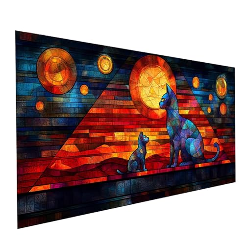 Diamond Painting Tier, 5D DIY Malen Nach Zahlen Erwachsene mit Diamond 100 x 200cm, Diamant Painting Bilder Katze, Square Strasssteine Stickerei Embroidery kit, für Wandbilder Zimmer Deko Model-14960 von XELIETOO
