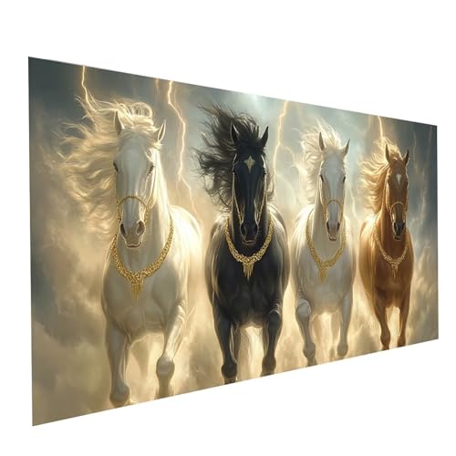 Diamond Painting Tier, 5D DIY Malen Nach Zahlen Erwachsene mit Diamond 30 x 60 cm, Diamant Painting Bilder Horse, Runden Strasssteine Stickerei Embroidery kit, für Wandbilder Zimmer Deko Model-15066 von XELIETOO