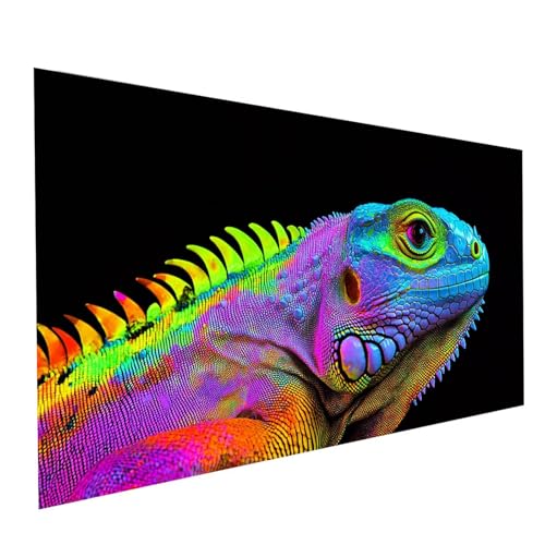 Diamond Painting Tier, 5D DIY Malen Nach Zahlen Erwachsene mit Diamond 60 x 120cm, Diamant Painting Bilder Chamäleon, Runden Strasssteine Stickerei Embroidery kit, für Deko Wohnzimmer Model-06269 von XELIETOO