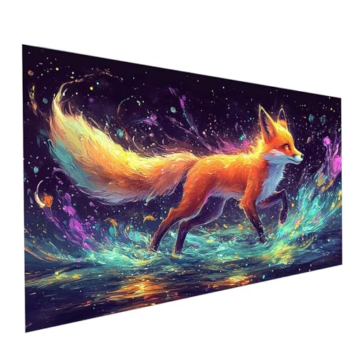 Diamond Painting Tier, 5D DIY Malen Nach Zahlen Erwachsene mit Diamond 60 x 120cm, Diamant Painting Bilder Fuchs, Square Strasssteine Stickerei Embroidery kit, für Wandbilder Zimmer Deko Model-10253 von XELIETOO