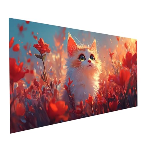 Diamond Painting Tier, 5D DIY Malen Nach Zahlen Erwachsene mit Diamond 70 x 140 cm, Diamant Painting Bilder Katze, Square Strasssteine Stickerei Embroidery kit, für Wandbilder Zimmer Deko Model-09070 Diamond Painting Tier, 5D DIY Malen Nach Zahlen Erwachsene mit Diamond 70 x 140 cm, Diamant Painting Bilder Katze, Square Strasssteine Stickerei Embroidery kit, für Wandbilder Zimmer Deko Model-09070 von XELIETOO