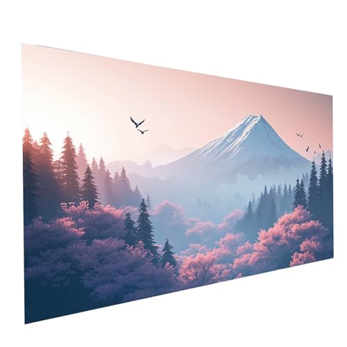 Diamond Painting Vulkan Fuji, 5D DIY Malen Nach Zahlen Erwachsene mit Diamond 100 x 200 cm, Diamant Painting Bilder Landschaft, Runden Strasssteine Stickerei Embroidery kit, für Zimmer Deko Model09216 von XELIETOO