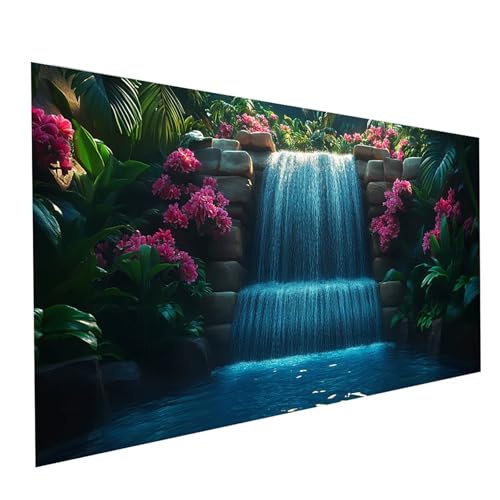 Diamond Painting Wasserfall, 5D DIY Malen Nach Zahlen Erwachsene mit Diamond 100 x 200 cm, Diamant Painting Bilder Blume, Runden Strasssteine Stickerei Embroidery kit, für Zimmer Deko Model-06336 von XELIETOO