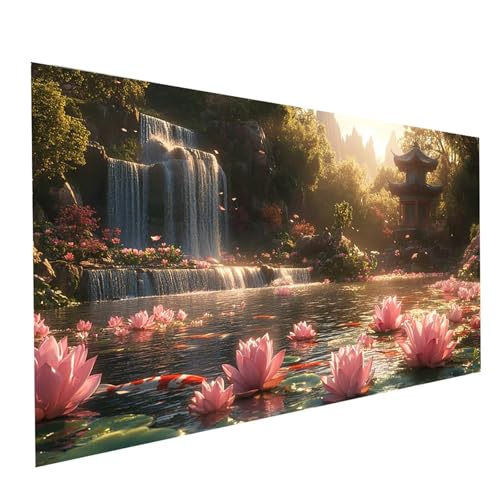 Diamond Painting Wasserfall, 5D DIY Malen Nach Zahlen Erwachsene mit Diamond 70x140cm, Diamant Painting Bilder Landschaft, Square Strasssteine Stickerei Embroidery kit, für Zimmer Deko Model-09902 von XELIETOO